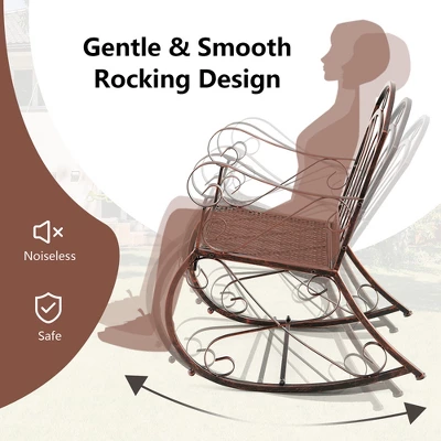 Costway 2PCS Patio Rocking Chair Art Scroll Rocker Backrest Armrests 6 Costway 2PCS Patio Rocking Chair Art Scroll Rocker Backrest Armrests - Image 6