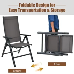 Tangkula 4 Pack Folding Dining Chairs Adjustable Reclining Back Chairs Suitable For Outdoor & Indoor Gray 9 Tangkula 4 Pack Folding Dining Chairs Adjustable Reclining Back Chairs Suitable For Outdoor & Indoor Gray -Sunnydaze Decor Store GUEST 20e422d1 c528 476e b3e9 9ddb5f15cf39