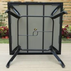 Patio Set With Steel Table With 1.57" Umbrella Hole & Metal Padded Sling C-Spring Arm Chairs - Captiva Designs -Sunnydaze Decor Store GUEST 21156517 6b82 4b70 89ca 8dba21827ab4