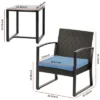 Aoodor 3 Pieces Outdoor Rattan Wicker Chairs With Cushions And Table