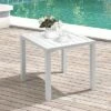 Outdoor Aluminum Square Side Table - White - Crestlive Products