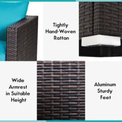 Costway 4PCS Patio Rattan Corner Sofa With Blue Cushion 15 Costway 4PCS Patio Rattan Corner Sofa With Blue Cushion -Sunnydaze Decor Store GUEST 22a88999 d79b 4710 8208 6191cf4e3f1f