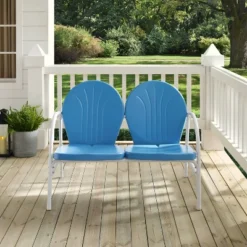 Griffith Outdoor Loveseat - Sky Blue - Crosley 12 Griffith Outdoor Loveseat - Sky Blue - Crosley -Sunnydaze Decor Store GUEST 22e63726 5880 4854 950a d88304d082fc