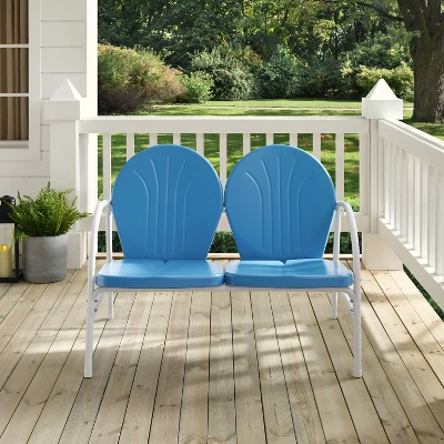 Griffith Outdoor Loveseat - Sky Blue - Crosley 4 Griffith Outdoor Loveseat - Sky Blue - Crosley - Image 4