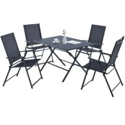Costway 5 PCS Patio Dining Furniture Set Armchairs Folding Table No Assembly -Sunnydaze Decor Store GUEST 2344fddd dbfa 441b 8798 2d8686637345
