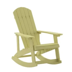 Merrick Lane All-Weather Polyresin Adirondack Rocking Chair With Vertical Slats -Sunnydaze Decor Store GUEST 24290bb1 5ed0 47f6 86f6 9dfe0b5467b7