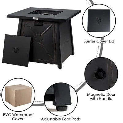 Costway 9PCS Patio Rattan Furniture Set Fire Pit Space-saving W/ Cushion Cover 4 Costway 9PCS Patio Rattan Furniture Set Fire Pit Space-saving W/ Cushion Cover - Image 4