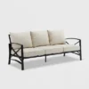 Kaplan Outdoor Metal Sofa Oil Rubbed Bronze With Cushions - Crosley