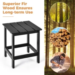 Costway Patio 15" End Side Coffee Table Square Wooden Slat Garden Deck WhiteBlackGray -Sunnydaze Decor Store GUEST 271d58ef 5bf3 4194 bc46 9ac486536c0f