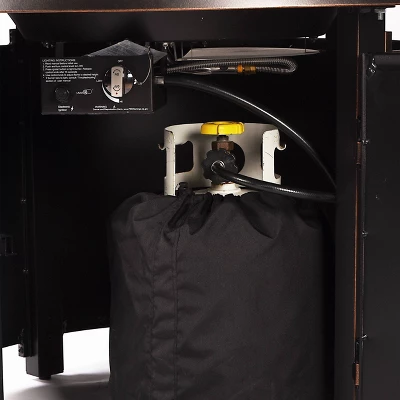 5pc Outdoor Fire Table Set With Geometric 44" Round Fire Table, 4 Deep Seating Swivel Rocking Chairs & Table Fabric Covers - Oakland Living 9 5pc Outdoor Fire Table Set With Geometric 44" Round Fire Table, 4 Deep Seating Swivel Rocking Chairs & Table Fabric Covers - Oakland Living - Image 9