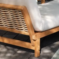 Cambridge Casual Auburn Teak & Wicker Outdoor Patio Daybed With Cushion Brown/Beige -Sunnydaze Decor Store GUEST 28d98516 f78c 4d4c 8212 3af43f4aff41