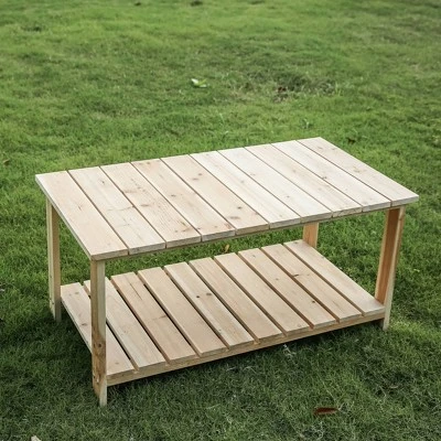 Solid Reclaimed Fir Wood Natural Accent Table - Patio Festival 1 Solid Reclaimed Fir Wood Natural Accent Table - Patio Festival