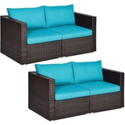 Costway 4PCS Patio Rattan Corner Sofa Sectional Furniture SetBlueBeigeNavy Cushion 21 Costway 4PCS Patio Rattan Corner Sofa Sectional Furniture SetBlueBeigeNavy Cushion -Sunnydaze Decor Store GUEST 29afae71 5e0a 49ca 82e1 9640676c4baa