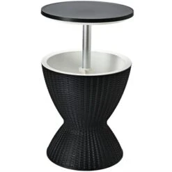 Costway 8 Gallon 3 In 1 Patio Rattan Cooler Bar Table Adjust Ice Bucket BrownBlack -Sunnydaze Decor Store GUEST 2b14a77f f3e9 425d bb59 e6cbd0e2dda1