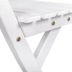 Outsunny 3 Piece Bistro Set, Wood Folding Outdoor Furniture With Table & Chairs For Backyard & Balcony, Square, White -Sunnydaze Decor Store GUEST 2b41fa1d 75ed 4bda 9af4 2df29aff624c