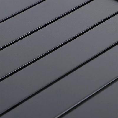 5pc Outdoor Dining Set With Metal Slat Round Table With Umbrella Hole - Captiva Designs 5 5pc Outdoor Dining Set With Metal Slat Round Table With Umbrella Hole - Captiva Designs - Image 5