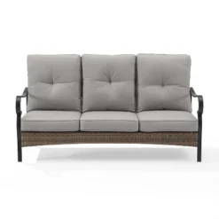 Dahlia Outdoor Steel Sofa Taupe/Matte Black - Crosley -Sunnydaze Decor Store GUEST 2bacda56 29c5 4a97 90e0 21695aa97058