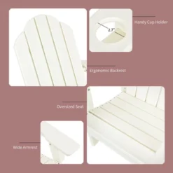 Costway 3PCS Patio Adirondack Chair & Side Table Set Weather Resistant W/ Cup Holder -Sunnydaze Decor Store GUEST 2bd5cab2 ddce 4e64 9c12 9520c0296744