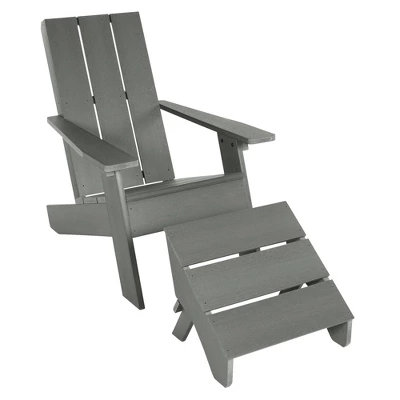 Italica 2pc Modern Adirondack Chair And Folding Ottoman - Highwood 6 Italica 2pc Modern Adirondack Chair And Folding Ottoman - Highwood - Image 6