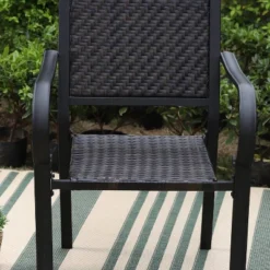 5pc Patio Dining Set With Table & Wicker Rattan Chairs With Cushions - Captiva Designs -Sunnydaze Decor Store GUEST 2ce32228 5cd8 461f 8f30 802a3329be17