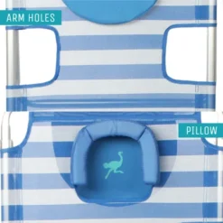 Ostrich 3-N-1 Altitude Outdoor Lounge Reclining Beach Lake 16-Inch Height Chair, Stripped Blue -Sunnydaze Decor Store GUEST 2d28ea21 0800 4e9f b1e3 ea5519c6162d