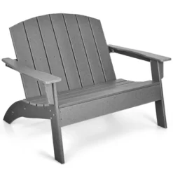 Costway 2PCS Patio Adirondack Chair Loveseat Bench HDPE Weather Resistant Grey -Sunnydaze Decor Store GUEST 2e00065f c36e 4ef2 ae56 973fdbcdb6fc