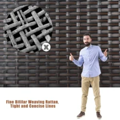 Costway 8PCS Patio Rattan Conversation Furniture Set Cushioned Seat Glass Table 15 Costway 8PCS Patio Rattan Conversation Furniture Set Cushioned Seat Glass Table -Sunnydaze Decor Store GUEST 2eac4109 b446 4fff 98da ae227972a1d0