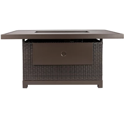 Kinger Home Novi 5-Piece Rattan Wicker Propane Fire Pit Set With An Aluminum Frame 4 Kinger Home Novi 5-Piece Rattan Wicker Propane Fire Pit Set With An Aluminum Frame - Image 4