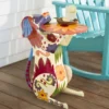 Plow & Hearth - Folk Art Painted Metal Dog Side Table For Indoor Or Outdoor Use