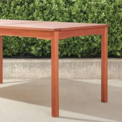 Azen Dylan Rectangular Coastal Eucalyptus Hardwood Patio Dining Table Red Brown -Sunnydaze Decor Store GUEST 2ffa7f23 8168 4a0e 882e c9b27143fc01