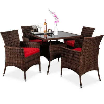 Best Choice Products 5-Piece Indoor Outdoor Wicker Patio Dining Table Furniture Set W/ Umbrella Cutout, 4 Chairs 9 Best Choice Products 5-Piece Indoor Outdoor Wicker Patio Dining Table Furniture Set W/ Umbrella Cutout, 4 Chairs - Image 9