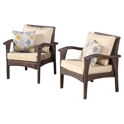 Honolulu Set Of 2 Outdoor Wicker Club Chair With Cushion - Christopher Knight Home 5 Honolulu Set Of 2 Outdoor Wicker Club Chair With Cushion - Christopher Knight Home - Image 5