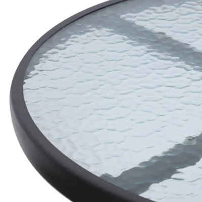 Outsunny 3 Piece Bar Height Outdoor Bistro Set For 2, Round Patio Pub Table 2 Bar Chairs With Comfortable Design & Durable Build, Black/Tan 4 Outsunny 3 Piece Bar Height Outdoor Bistro Set For 2, Round Patio Pub Table 2 Bar Chairs With Comfortable Design & Durable Build, Black/Tan - Image 4