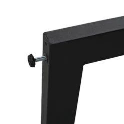 Steel Outdoor Dinner Set With Acacia Wood Handrails For Patio, Balcony Or Backyard,Black - ModernLuxe -Sunnydaze Decor Store GUEST 32c5217a cd96 4cc1 9270 1130fd278529