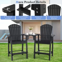 2pcs HDPE Tall Adirondack Chair Barstools Connecting Tray Patio Footrest -Sunnydaze Decor Store GUEST 32f2a018 4b3c 4688 979c 982ab8cdbb15