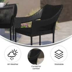 Flash Furniture Ethan Commercial Grade Stacking Patio Chair, All Weather PE Rattan Wicker Patio Dining Chair 17 Flash Furniture Ethan Commercial Grade Stacking Patio Chair, All Weather PE Rattan Wicker Patio Dining Chair -Sunnydaze Decor Store GUEST 3345fdc2 22f8 4f12 b93b a476353652b9