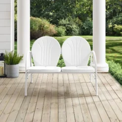 Griffith Outdoor Loveseat - White - Crosley -Sunnydaze Decor Store GUEST 33a24bbf 02e2 4456 b358 fef55e2846f1