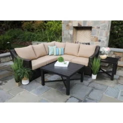 Birch 5pc Sunbrella Sectional Set Tan - Canopy Home And Garden