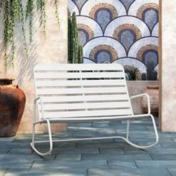 Roberta Indoor/Outdoor Rocker Loveseat - Novogratz -Sunnydaze Decor Store GUEST 36172d59 8ee6 439a adce 734247251a92