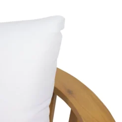 Solano Outdoor Wooden Loveseat With Cushions - White/Teak - Christopher Knight Home -Sunnydaze Decor Store GUEST 3679bbb4 c5a1 4514 a788 b468dcdbe3d1