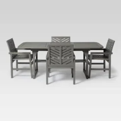 New Products 20 5pc Slatted Extendable Acacia Wood Patio Dining Set - Saracina Home