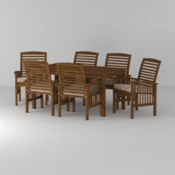Ravenscroft 7pc Acacia Wood Patio Dining Set - Saracina Home -Sunnydaze Decor Store GUEST 37a68775 38a8 4581 af2e 983413fc1c5a