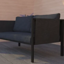 Merrick Lane Outdoor Love Seat/Sofa With Removable Fabric Cushions And Steel Frame -Sunnydaze Decor Store GUEST 38569a25 ae60 4326 ad84 c1b5d9cb5cd7