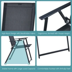 Costway 5 PCS Patio Dining Furniture Set Armchairs Folding Table No Assembly -Sunnydaze Decor Store GUEST 38685585 ff59 4bc3 8eb3 ea9aac4312f4