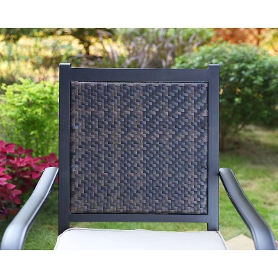 7pc Patio Dining Set With Table & Wicker Rattan Chairs - Captiva Designs 10 7pc Patio Dining Set With Table & Wicker Rattan Chairs - Captiva Designs - Image 10