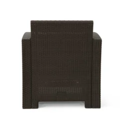 Jennings 5pc Faux Wicker Chat Set With Fire Pit - Brown/Mixed Beige - Christopher Knight Home -Sunnydaze Decor Store GUEST 39184bcf 70e2 4798 9ab5 a7d86515c217