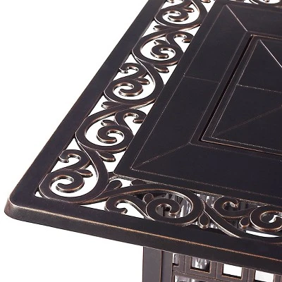 5pc Outdoor Dining Set With 48" Rectangle Fire Table & Deep Seating Swivel Rocking Chairs, Wind Blocker Lid & Covers - Oakland Living 8 5pc Outdoor Dining Set With 48" Rectangle Fire Table & Deep Seating Swivel Rocking Chairs, Wind Blocker Lid & Covers - Oakland Living - Image 8