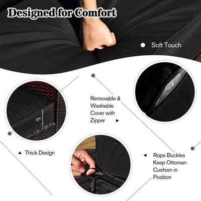 Costway 9PCS Patio Rattan Furniture Set Fire Pit Space-saving W/ Cushion Cover 7 Costway 9PCS Patio Rattan Furniture Set Fire Pit Space-saving W/ Cushion Cover - Image 7