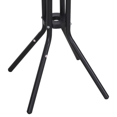 Outsunny 3 Piece Bar Height Outdoor Bistro Set For 2, Round Patio Pub Table 2 Bar Chairs With Comfortable Design & Durable Build, Black/Tan 5 Outsunny 3 Piece Bar Height Outdoor Bistro Set For 2, Round Patio Pub Table 2 Bar Chairs With Comfortable Design & Durable Build, Black/Tan - Image 5