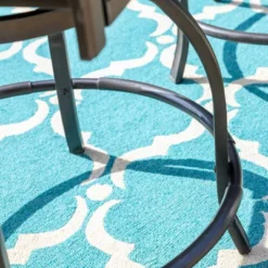 3pc Outdoor Bar Set With Swivel Stools & Square Metal Table With Umbrella Hole - Captiva Designs -Sunnydaze Decor Store GUEST 3b96fcfa fe62 43d3 9932 ea7467f6eaaa